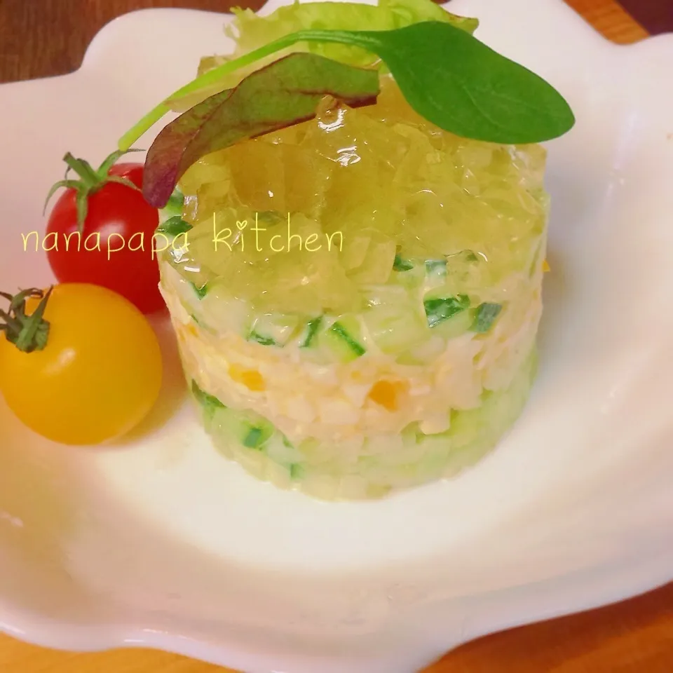 Snapdishの料理写真:セルクルサラダ♡|nanapapa kitchenさん