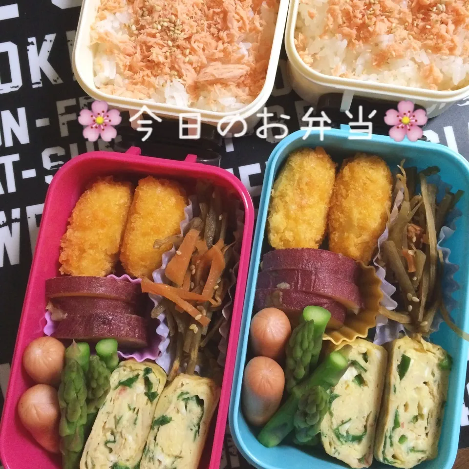 Snapdishの料理写真:4月26日パパと娘のお弁当|みぃたんさん