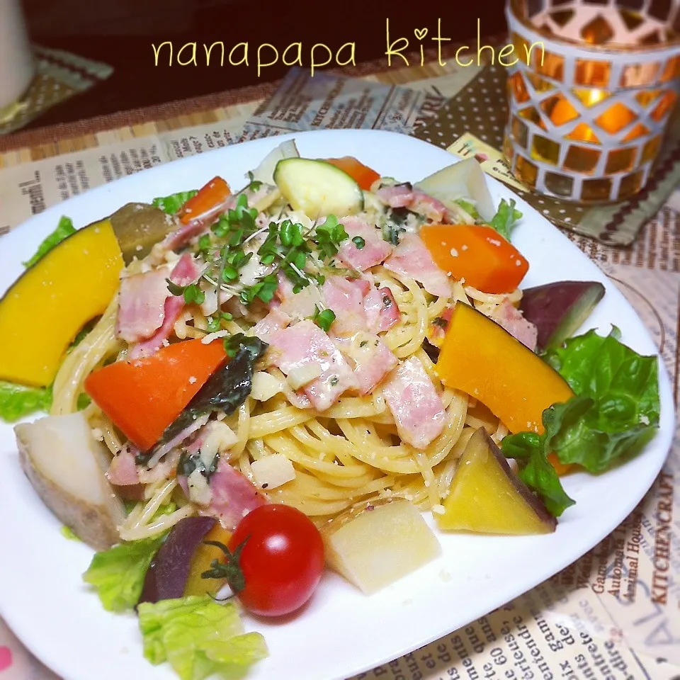 ベーコンとほうれん草のクリームチーズパスタ|nanapapa kitchenさん