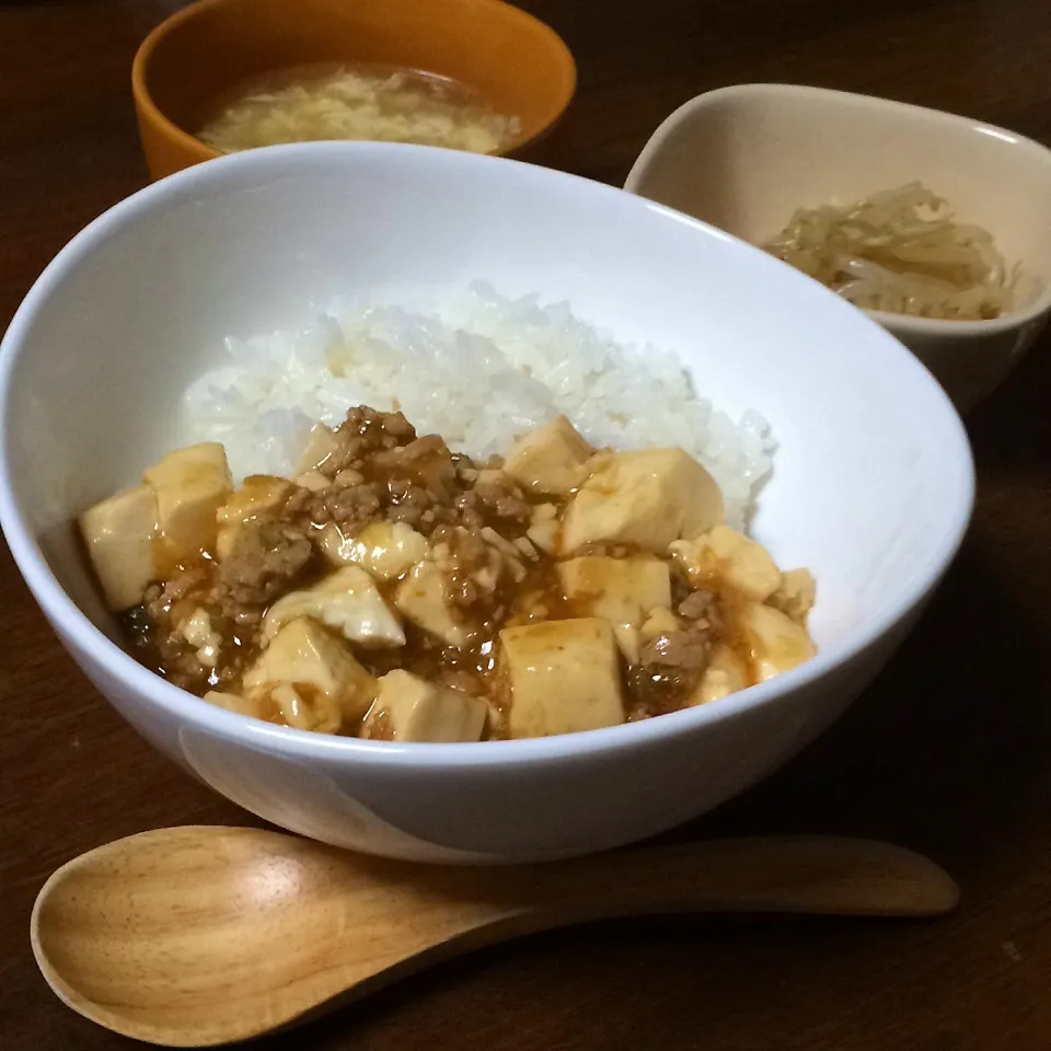 マーボー丼で晩御飯|みぃたんさん