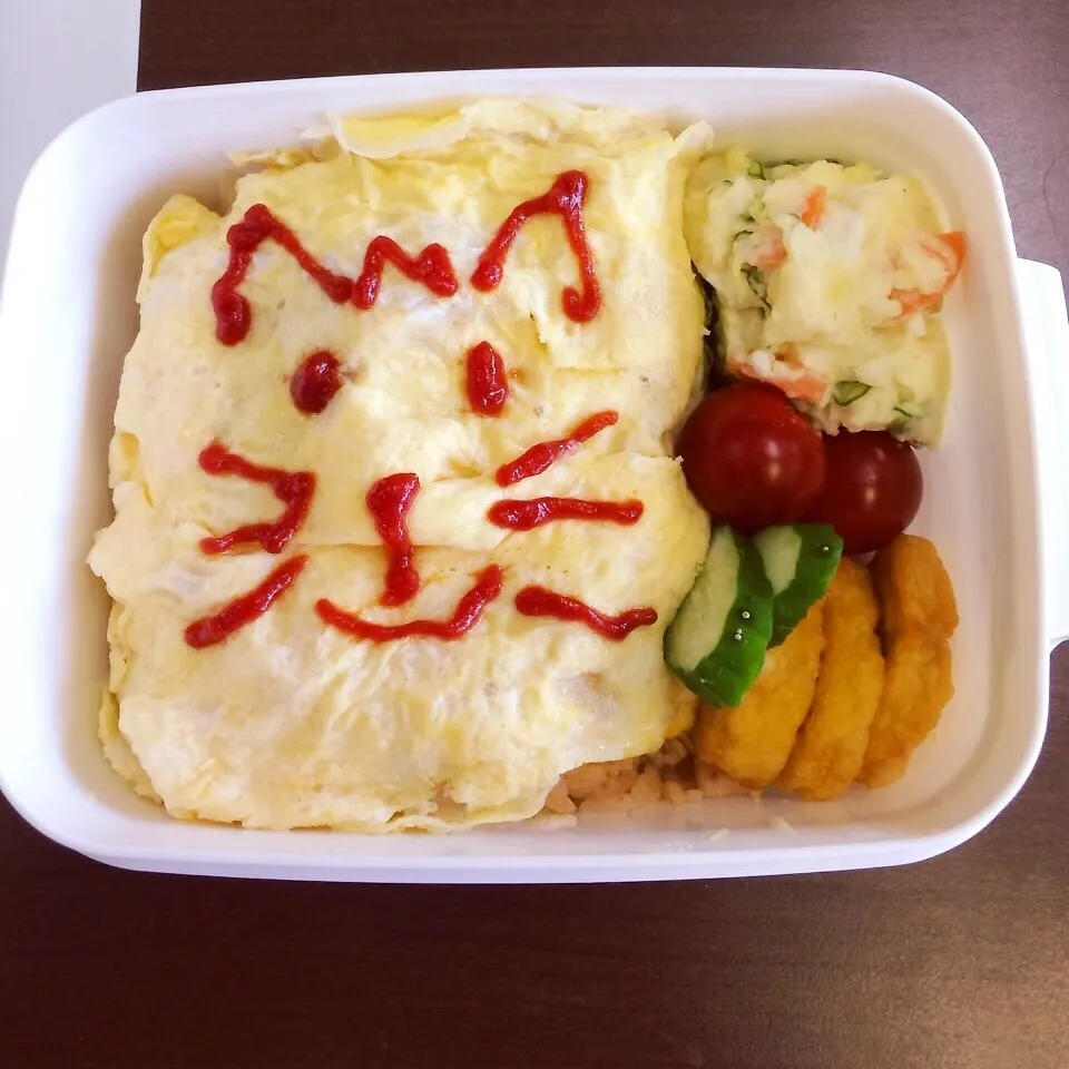 お絵かきオムライス弁当|みぃたんさん