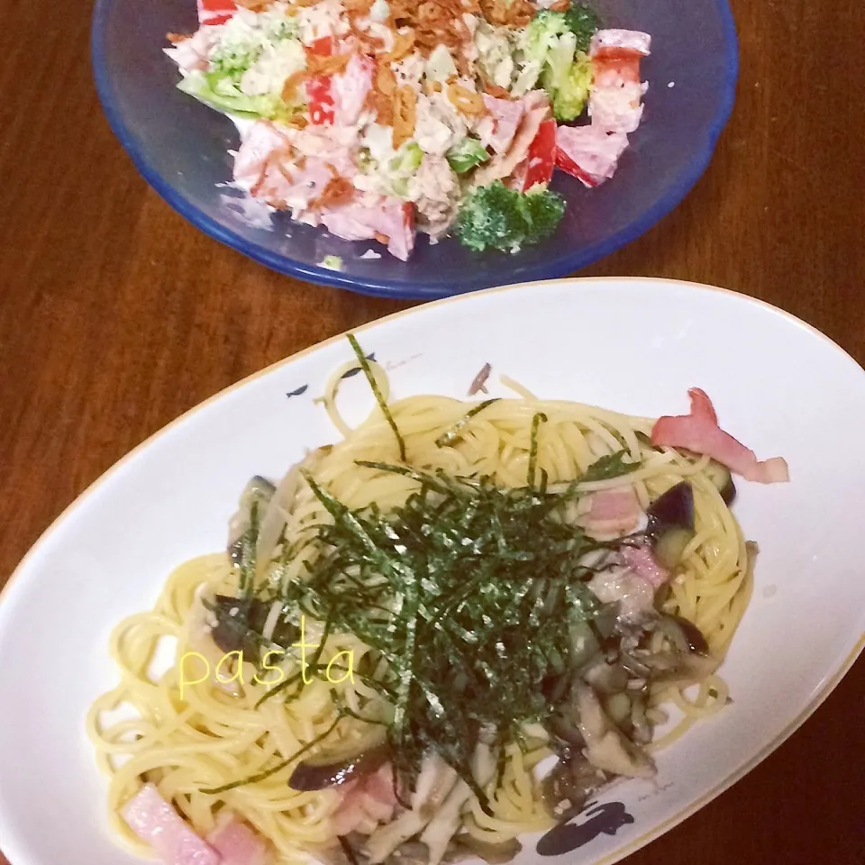 なすとマイタケバター醤油パスタ|みぃたんさん