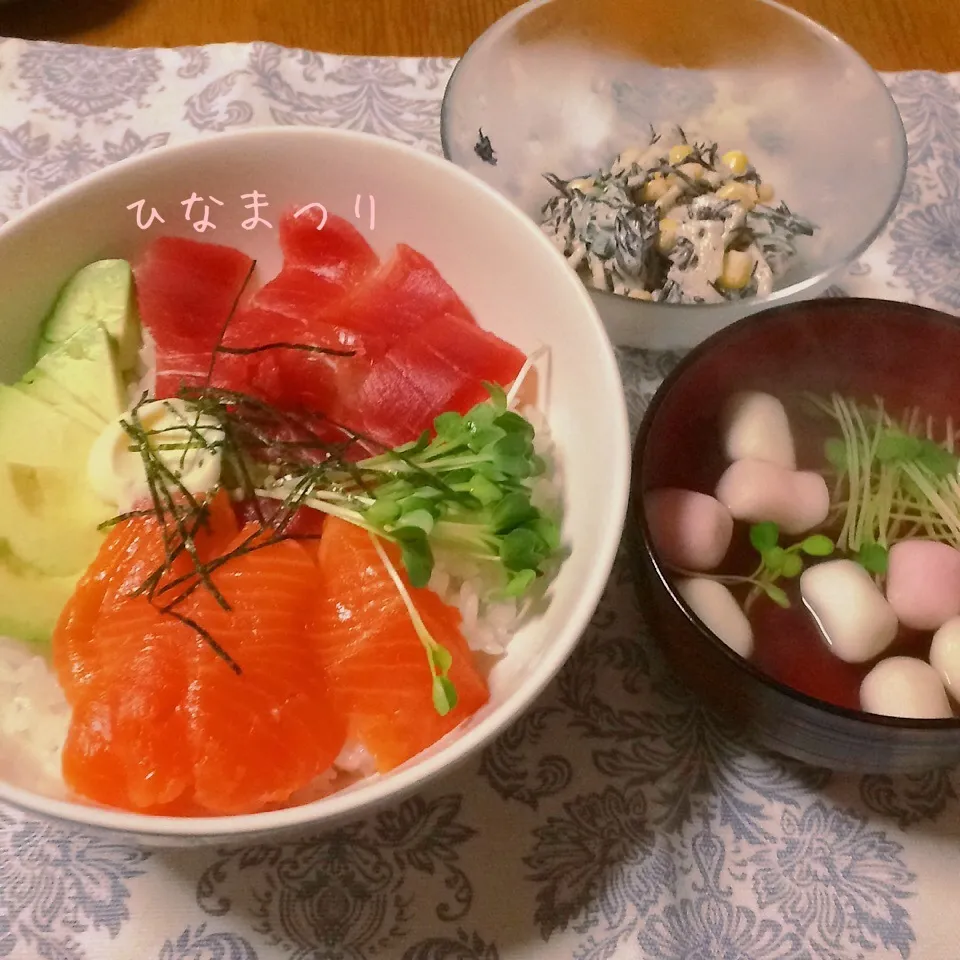 サーモンアボカドマグロ丼|みぃたんさん