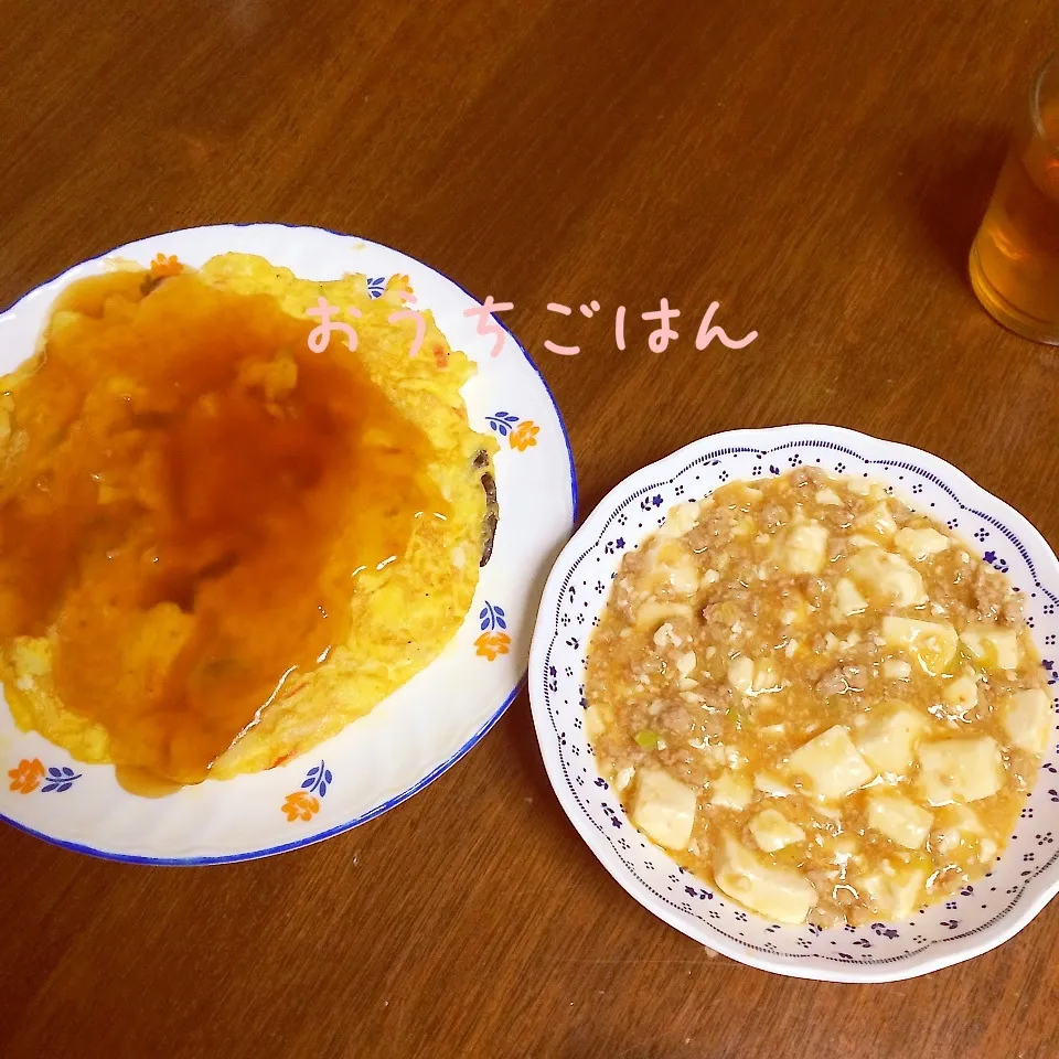 かに玉と麻婆豆腐|みぃたんさん