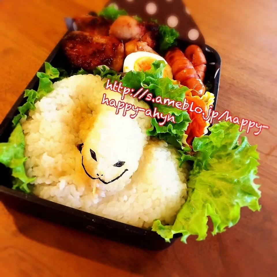 Snapdishの料理写真:開運 白蛇おにぎり( ´艸｀)弁|Satoさん