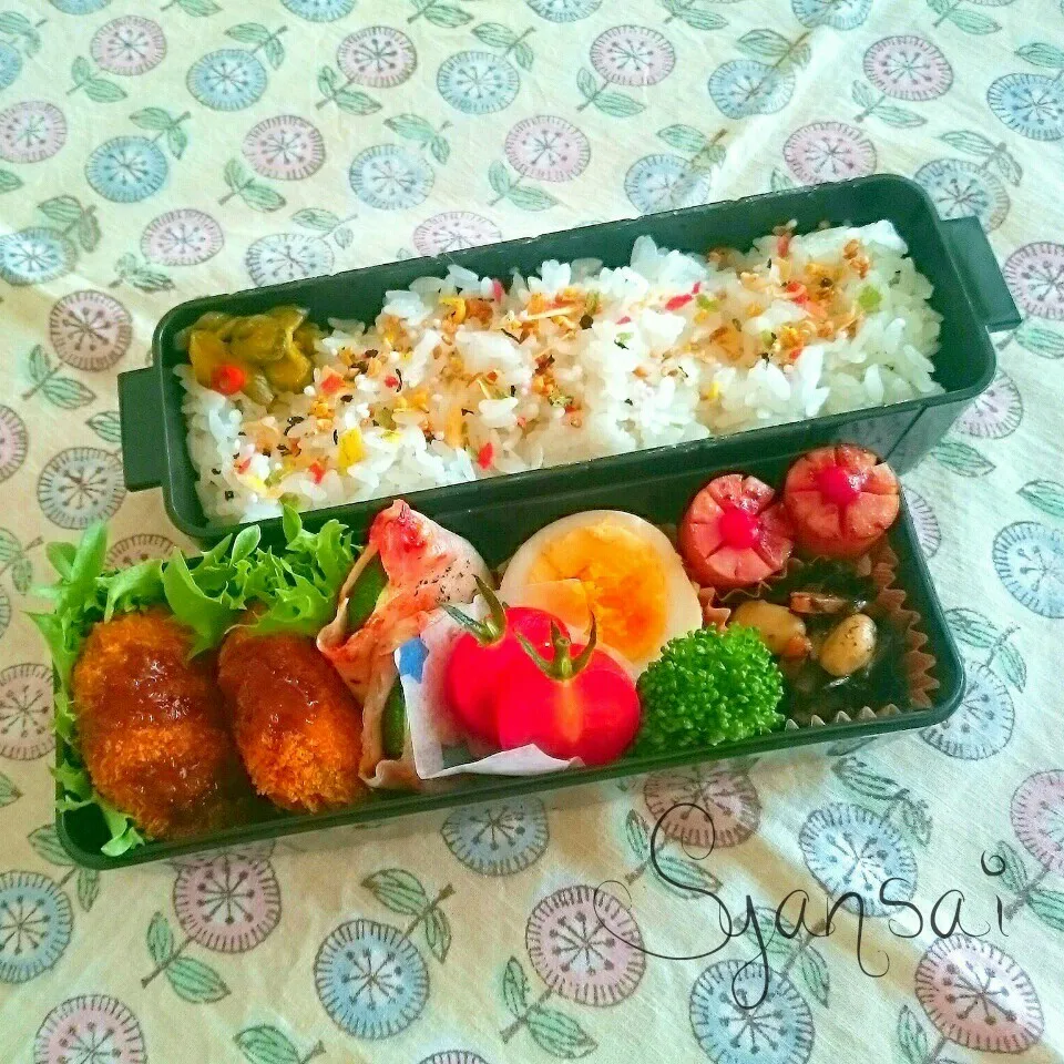 Snapdishの料理写真:息子くん予備校弁当〈490〉|香菜さん