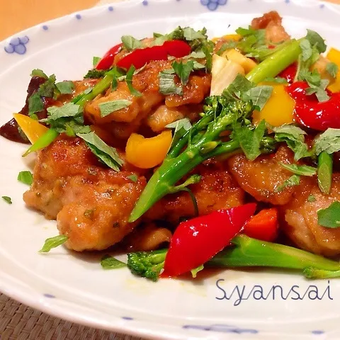 鶏肉とカラフル野菜のさっぱりソテー|香菜さん