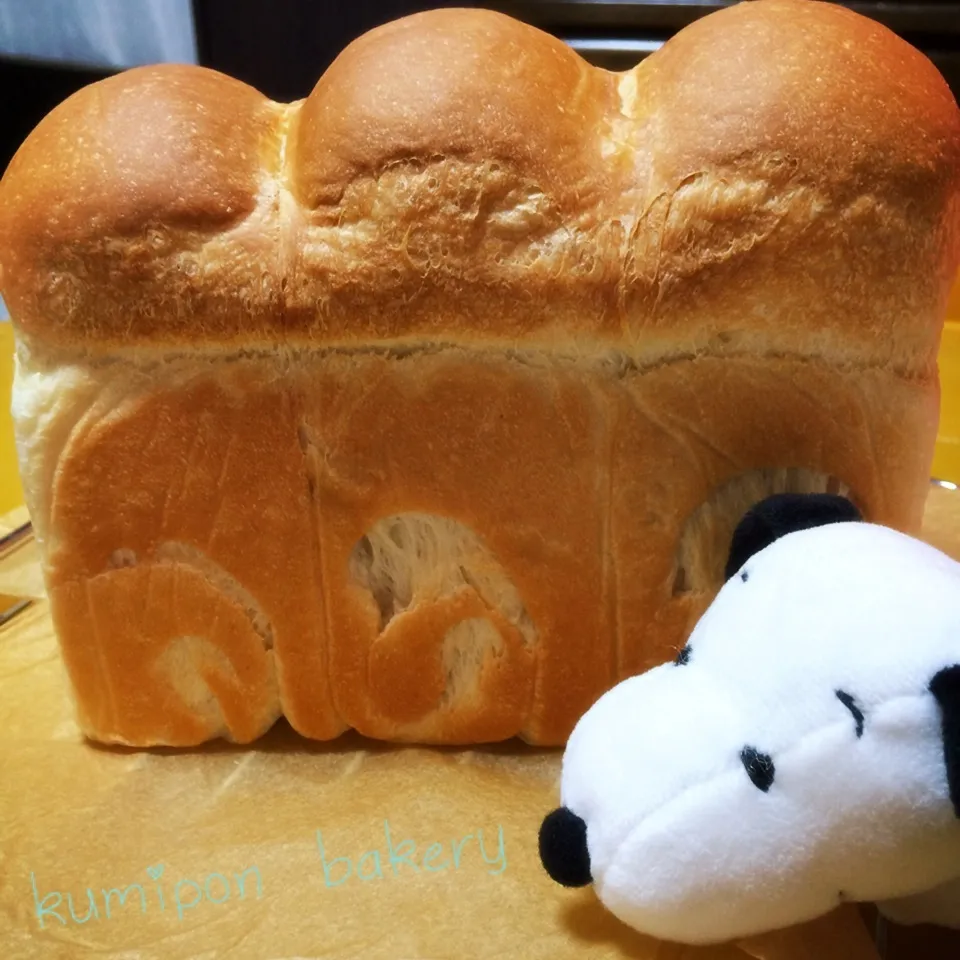 ユキちゃーん☆ズドーーンッ‼︎300㌘を1斤で焼いたよー💕|くみぽんさん