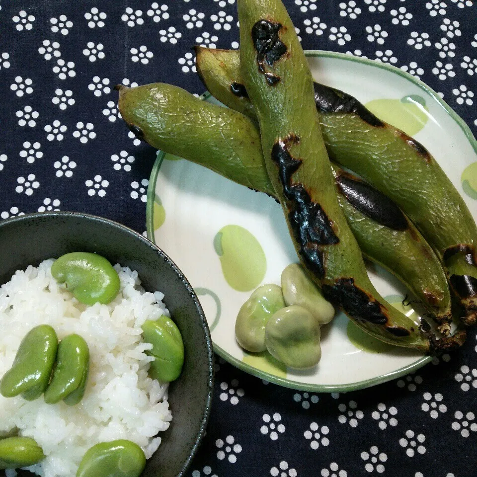 【飯研】初参加🍀空豆ごはんと焼き空豆|くりんさん