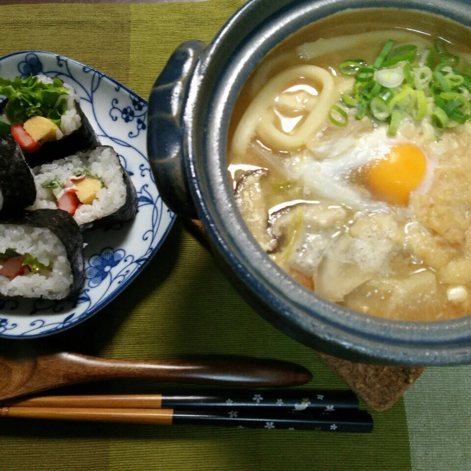 けんちん汁からの鍋焼きうどん🍜|くりんさん