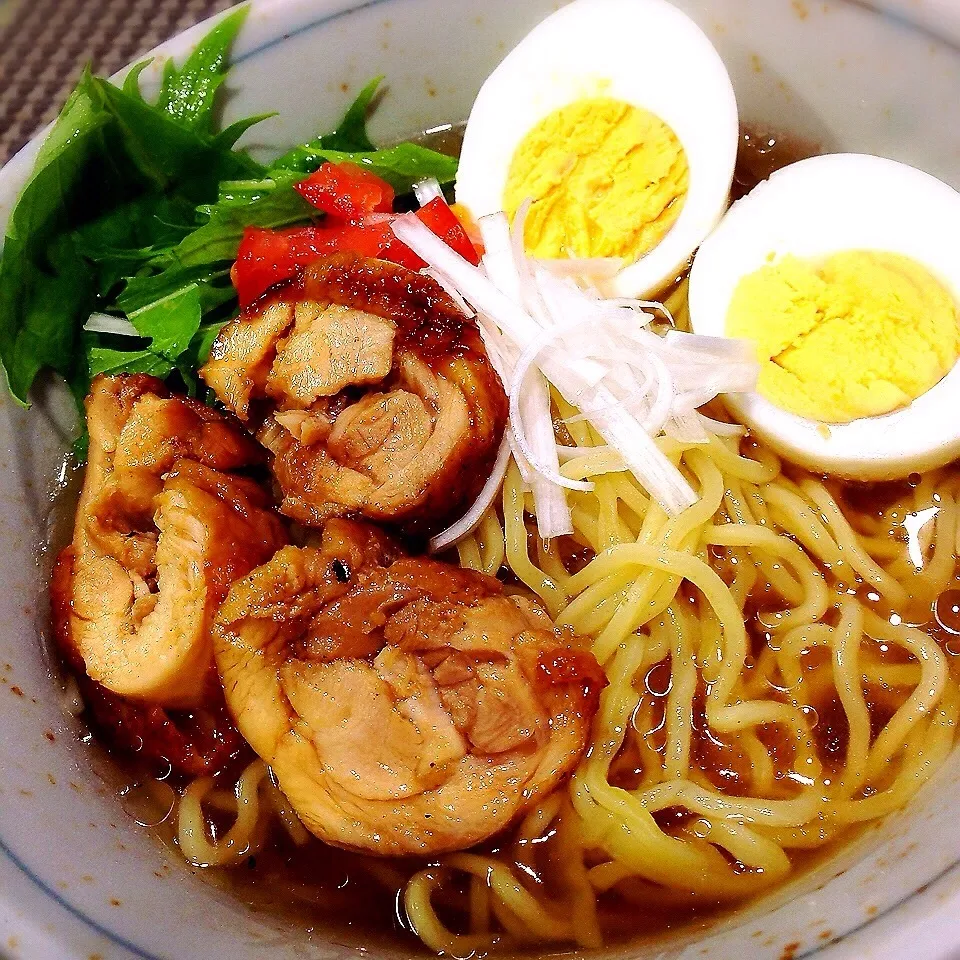 自家製☆鶏チャーシューで冷やし麺|おばぱんまんさん