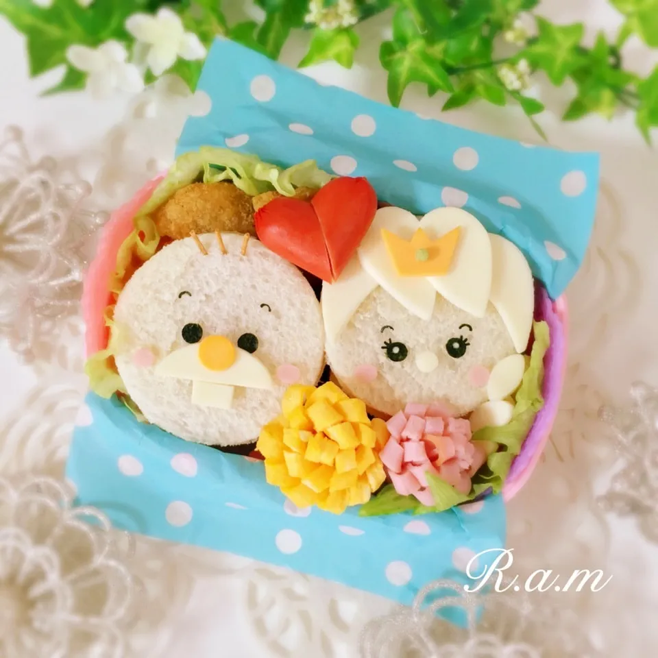 エルサ&オラフ♡ツムツムのサンドイッチ弁当♬|R.a.mさん