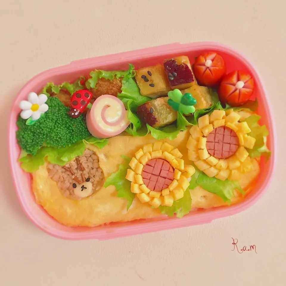 ジャッキー⁈のひまわり弁当.｡.:*♡夏弁|R.a.mさん