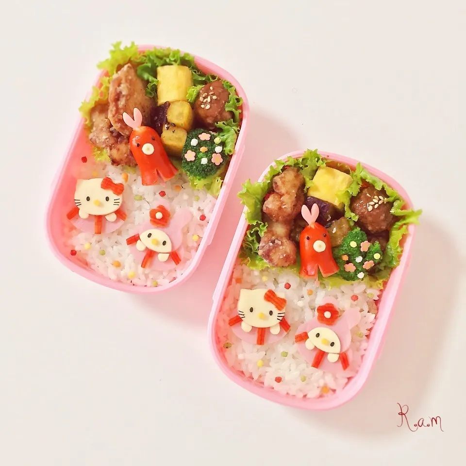 キティ&マイメロ♡浮き輪でプカプカ♬お弁当.｡.:*♡|R.a.mさん