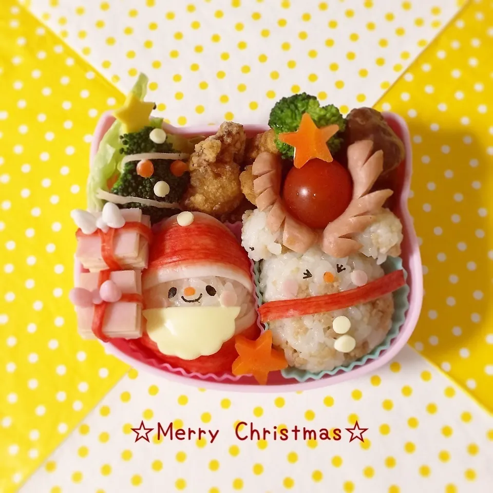 クリスマス会のお弁当♡サンタ&トナカイおにぎり☆|R.a.mさん