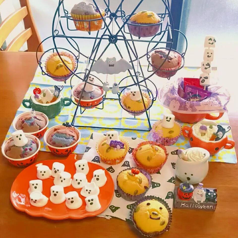 ＊カボチャ🎃と紫いも💜ハロウィンカップケーキ🎵＊|とししいたけさん