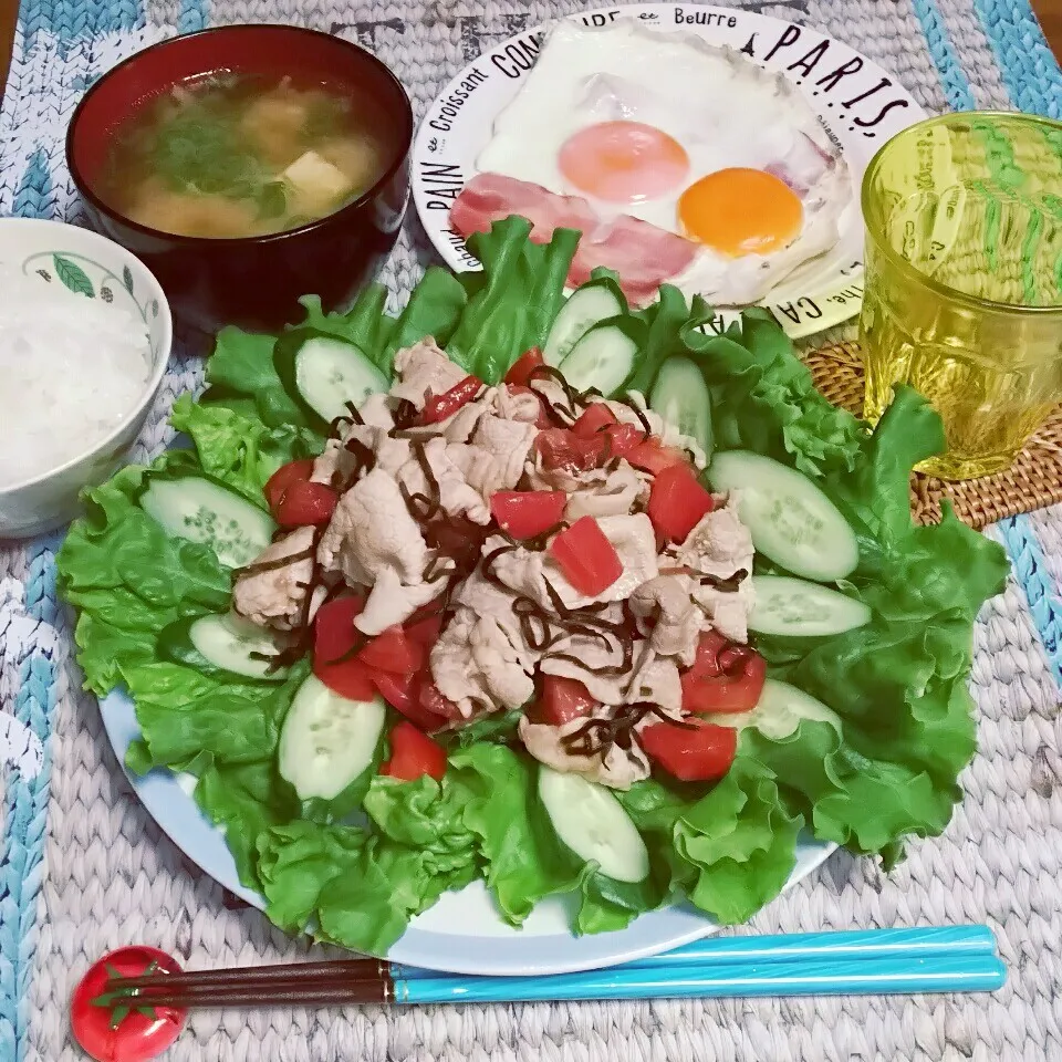 ＊豚しゃぶとトマトの塩昆布サラダ🐷🍅🌊＊|とししいたけさん