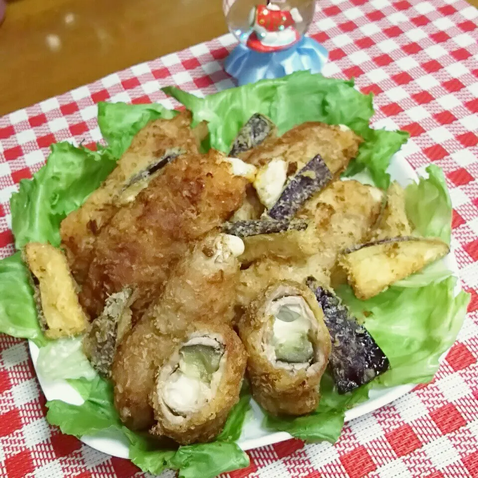 ＊チーズがとろ～り❤茄子とチーズの豚肉巻きフライ😋🎵＊|とししいたけさん