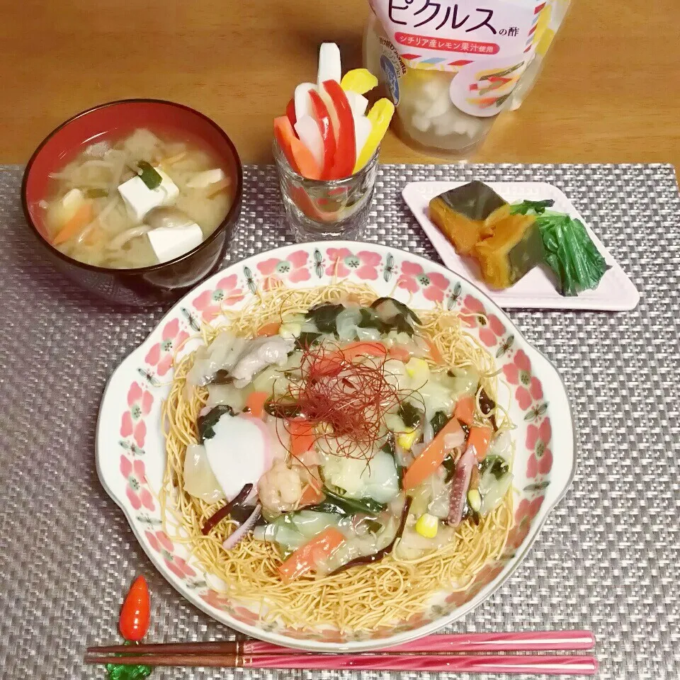 ＊皿うどん🍜野菜たっぷり晩ご飯🌃🍴🎵＊|とししいたけさん