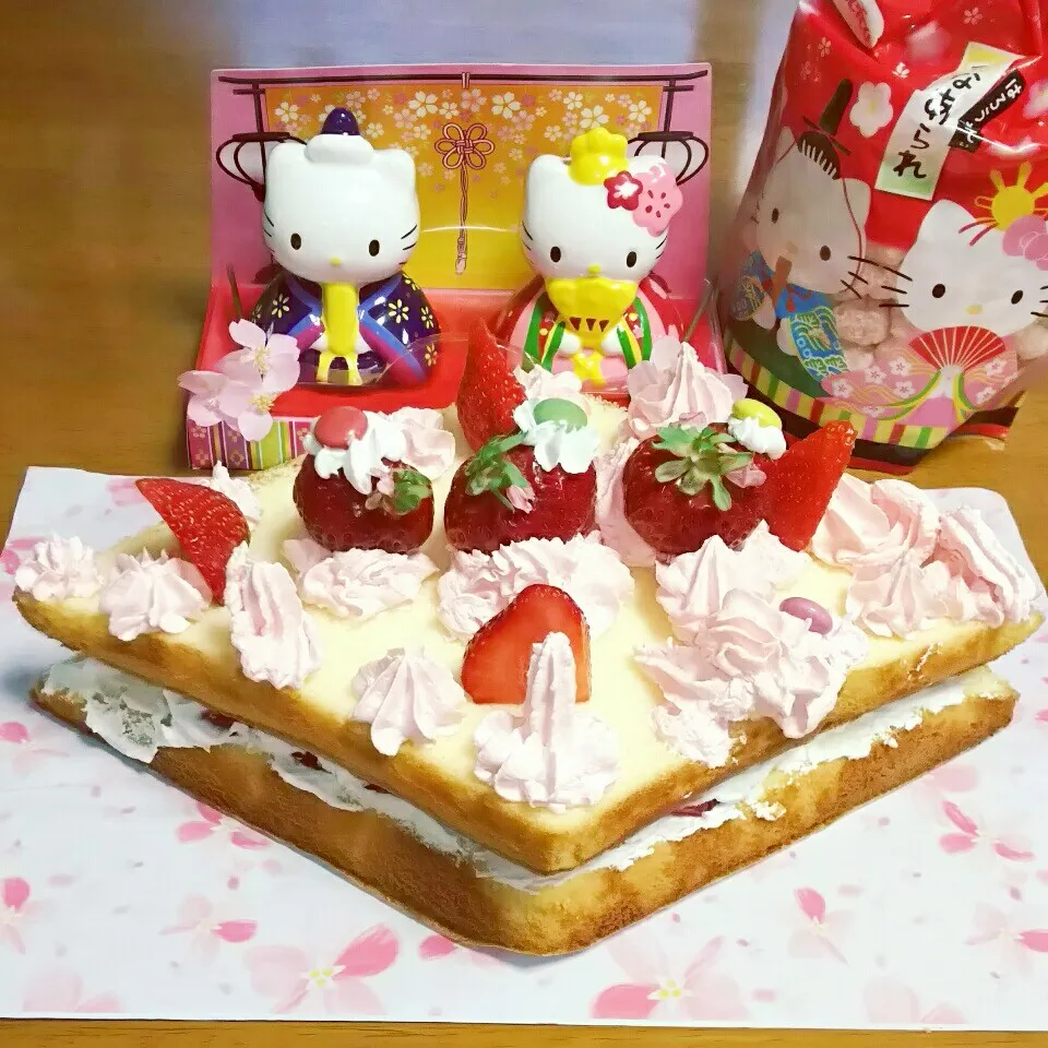 ＊雛ケーキ🎎🎂＊#ひなまつり|とししいたけさん