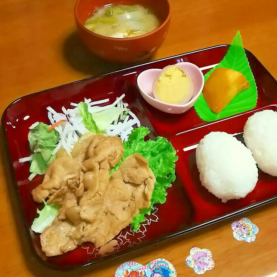 ＊お子様定食～豚のしょうが焼き～＊|とししいたけさん