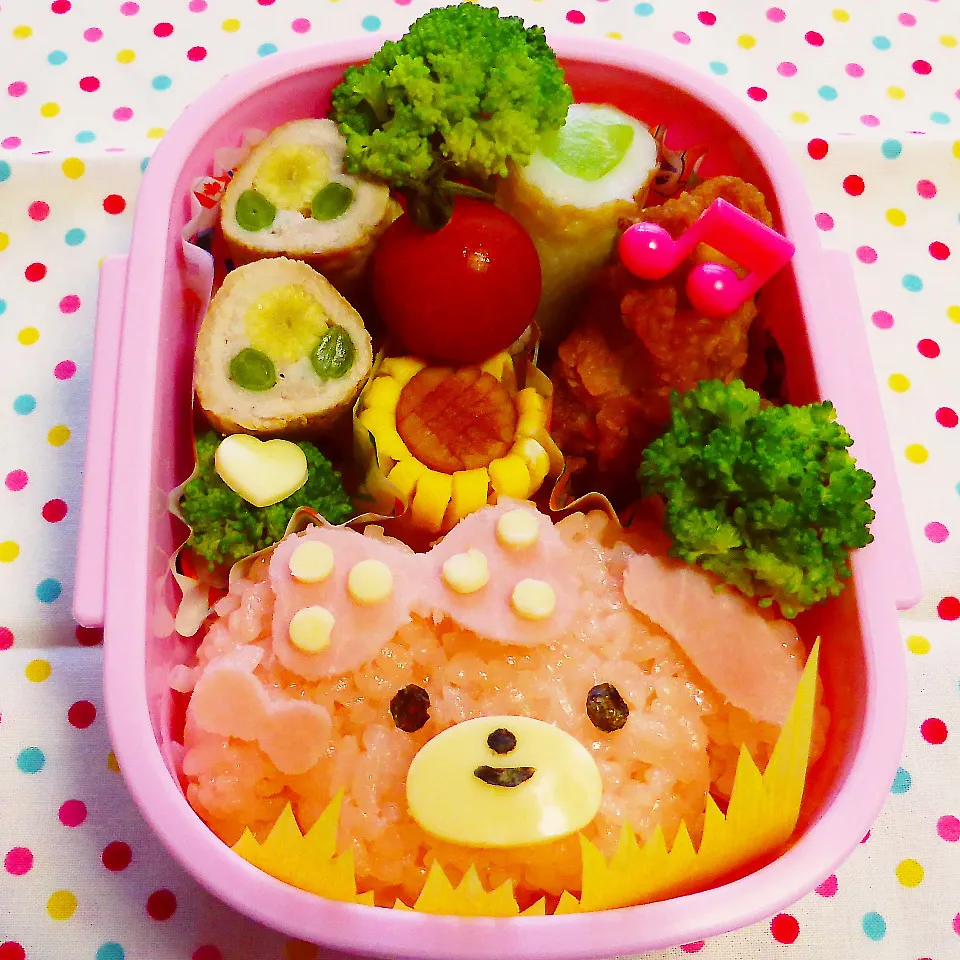 ＊ひまわりとボンボンリボンちゃん弁当＊|とししいたけさん