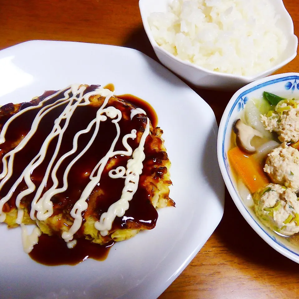 ＊お好み焼き定食＊|とししいたけさん