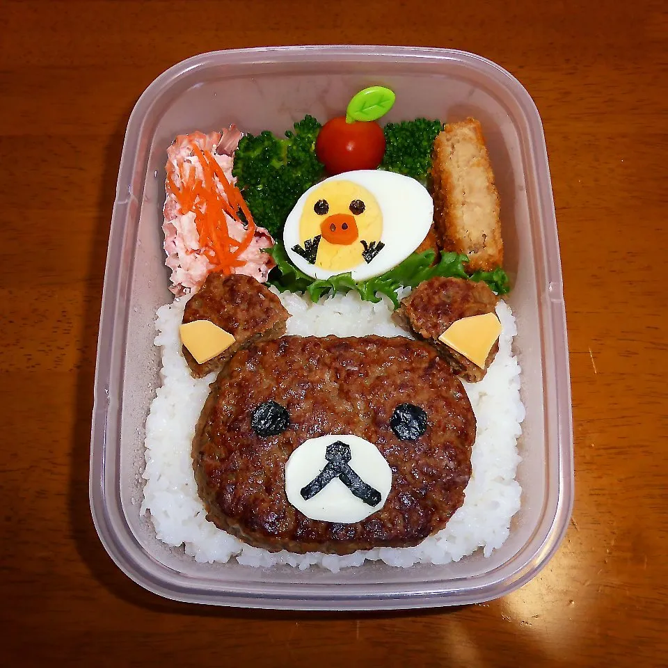 Snapdishの料理写真:＊ハンバーグで♡リラックマ弁当＊|とししいたけさん