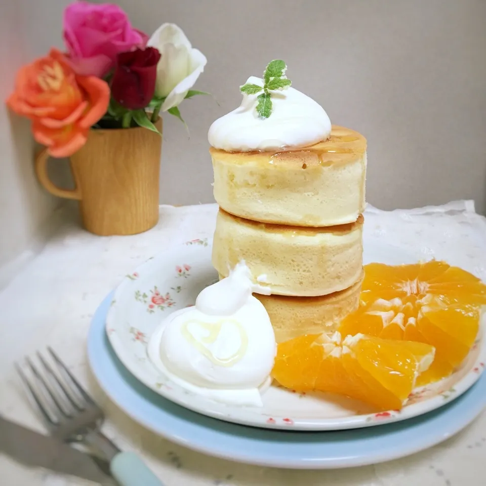 厚焼きホットケーキで今年も宜しくお願い致します♡|わことひろさん