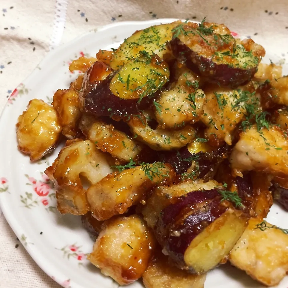 鶏胸肉と野菜で甘酢炒め|わことひろさん