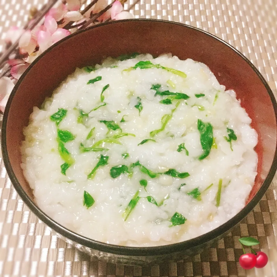 マネっこ♪チャップカノンママさんの♡こんぶ茶で七種粥❤️|さくらんぼさん