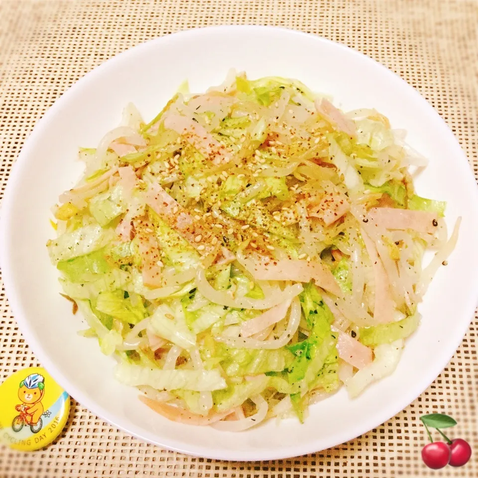 からあげビールさんの♡レタスともやしとハムの中華サラダ❤️|さくらんぼさん