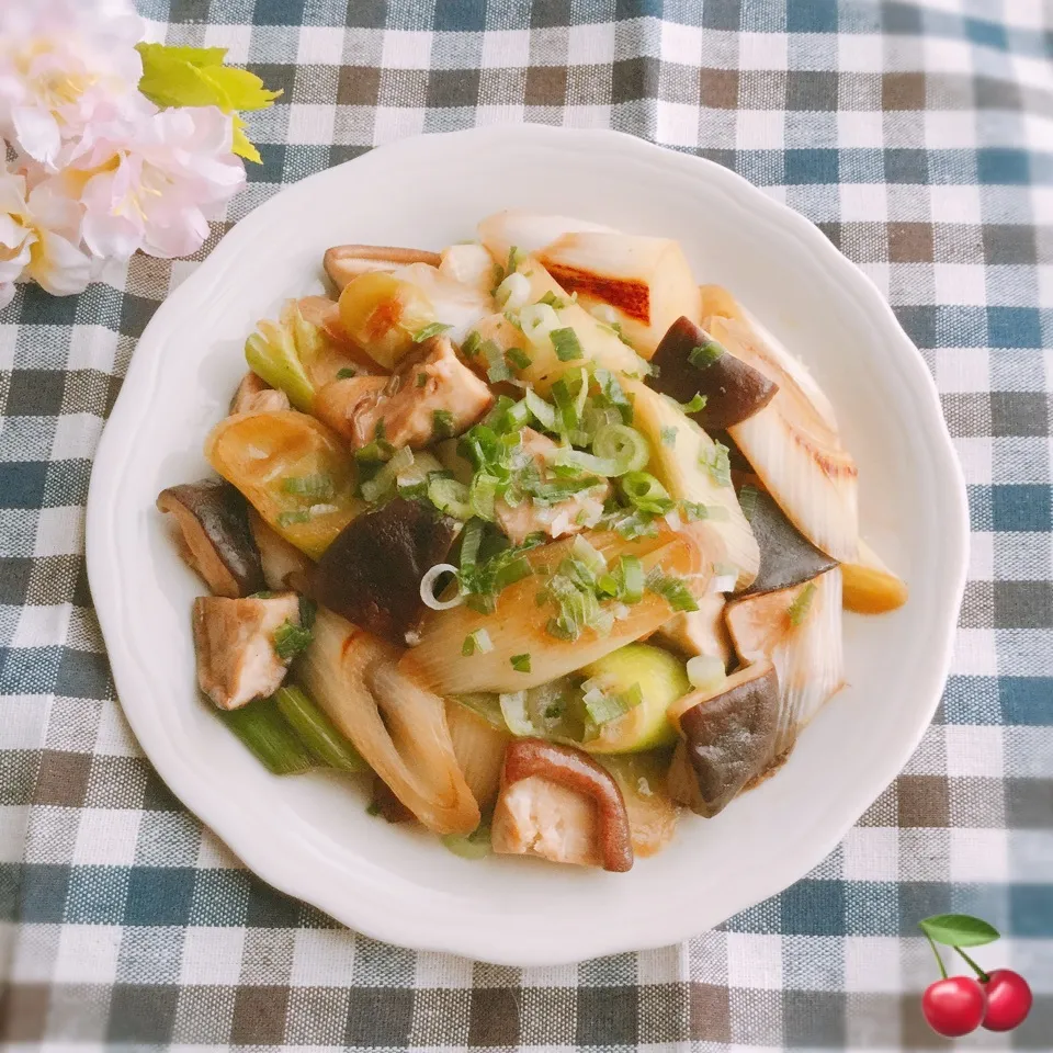 Snapdishの料理写真:マネっこ♪ふぅ〜ママさんの♡椎茸と長ねぎのこんがりソテー❤️|さくらんぼさん