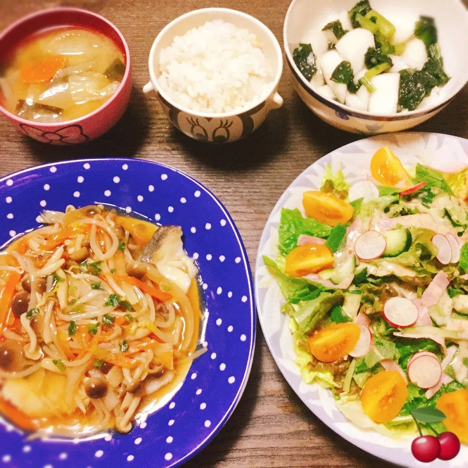 晩ご飯🍒ミエさんの鱈の🐟酢玉ねぎ甘酢餡掛け❤️|さくらんぼさん