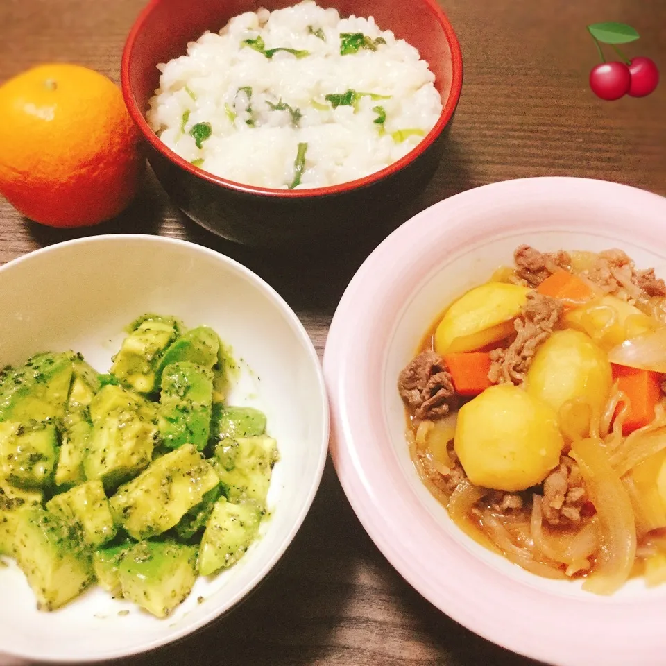 晩ご飯🍒マネっこ♪マリアさんのアボカドの胡麻和え❤️|さくらんぼさん