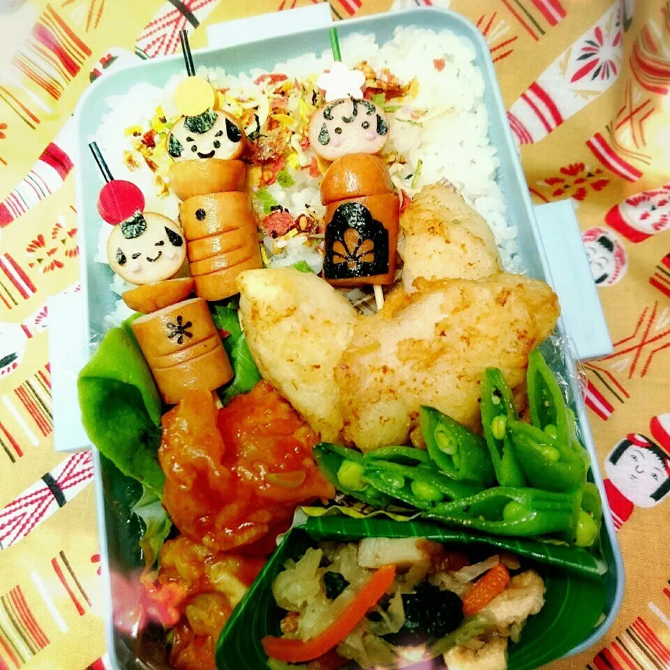 Snapdishの料理写真:チキンフリッター弁当|さらだきの子さん