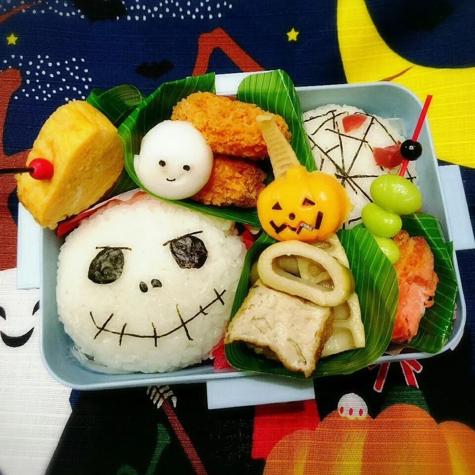 四方竹のポン切り煮＆ハロウィンおにぎり弁当|さらだきの子さん