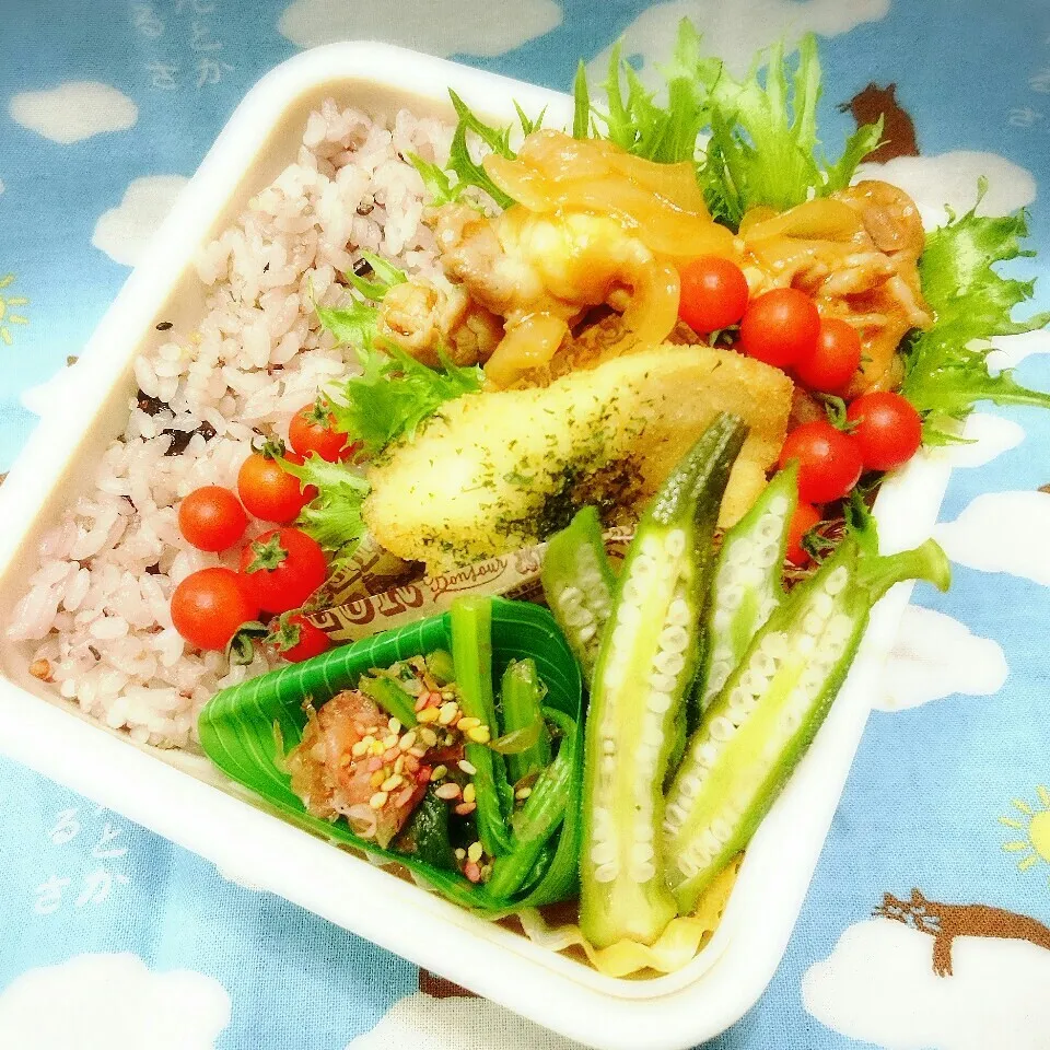 Snapdishの料理写真:豚肉ケチャップソテー愛妻旦那さん弁当|さらだきの子さん