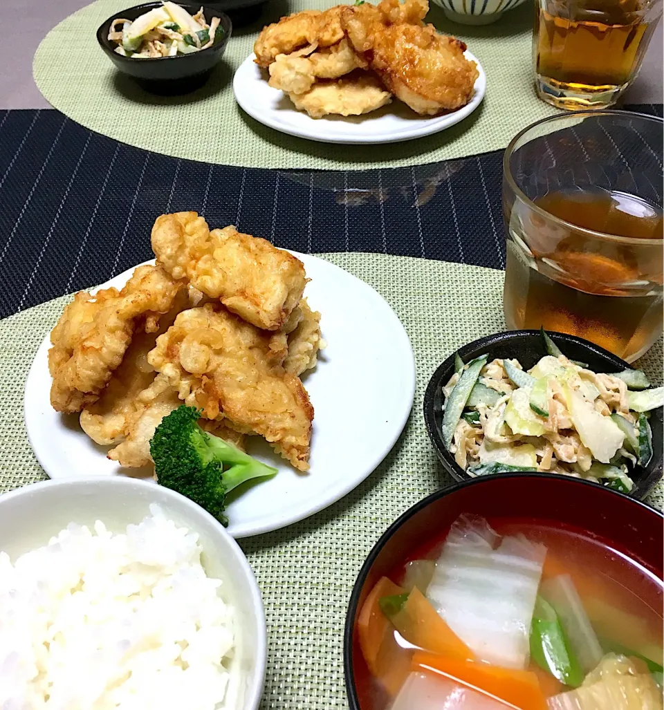 ・鶏むね肉のとり天
・白菜の味噌汁
・切り干し大根サラダ|ちぐあささん