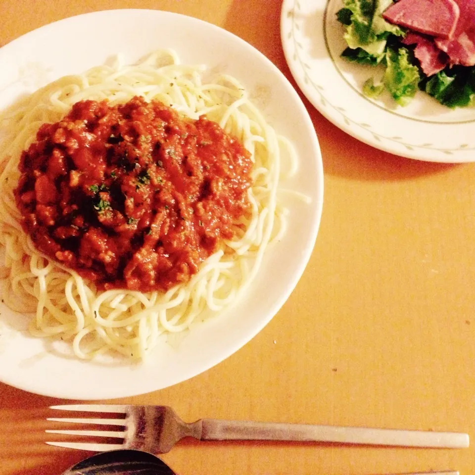 💕めんちゃんハピバ♡ミートソースパスタでお祝い💕|yuiママさん