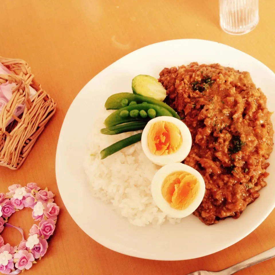 💕キーマカレー♡温野菜のせ💕|yuiママさん