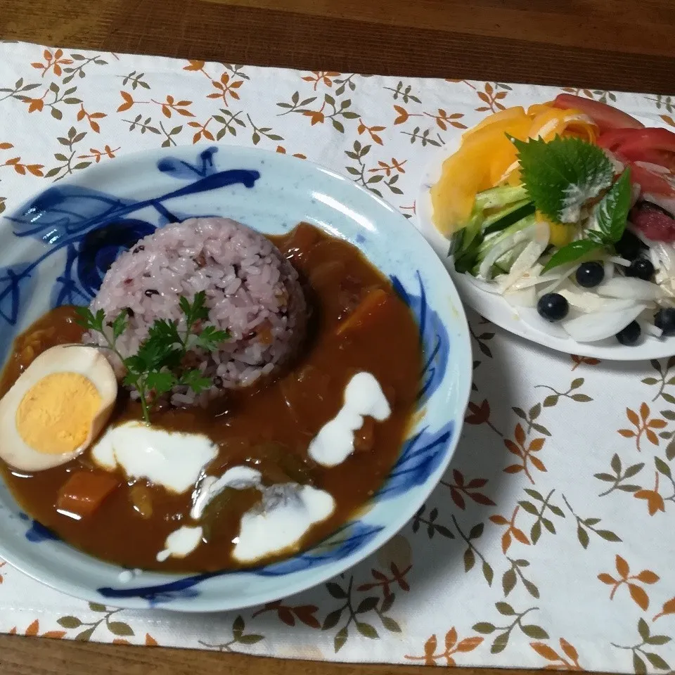 野菜たっぷりカレー&コリンキーサラダ|ゆっこさん