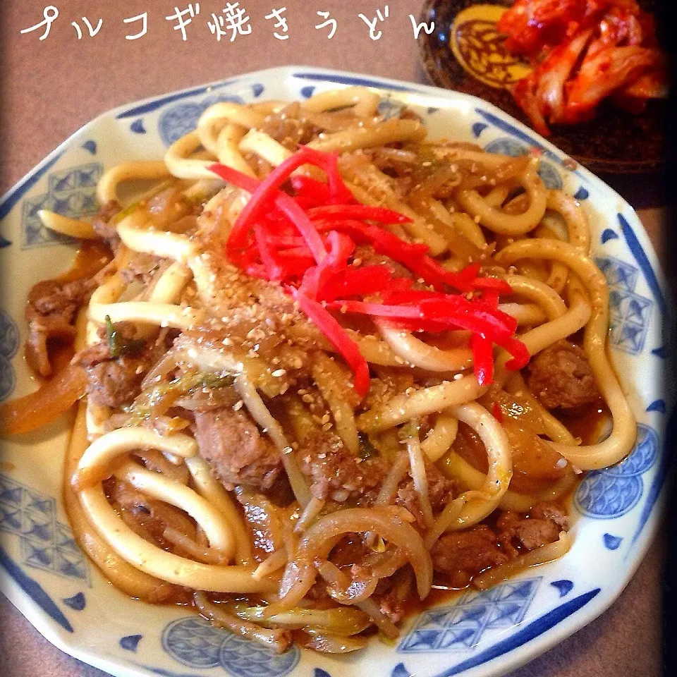 昨日の余ったプルコギで焼きうどん|dr.よっしーパパ(ふらっとちゃんねるパパママレオくん)さん