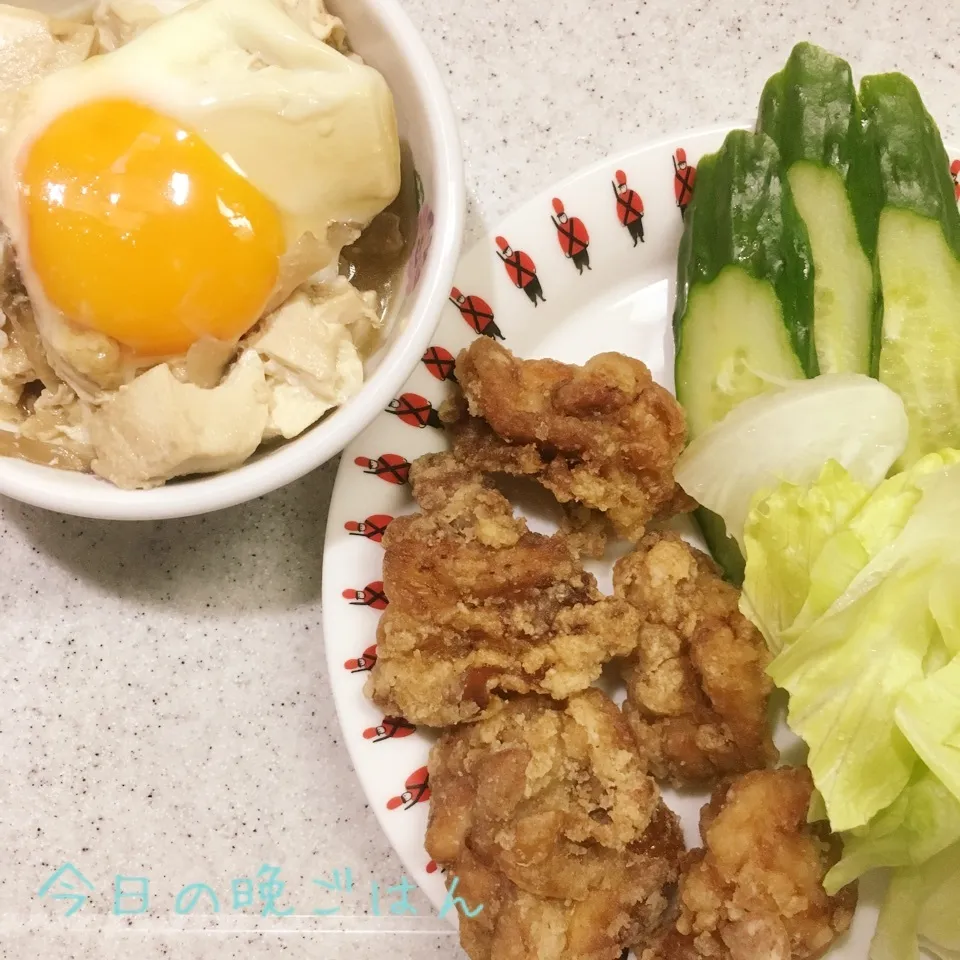 唐揚げ 豆腐と舞茸の煮物|よっぴぃさん