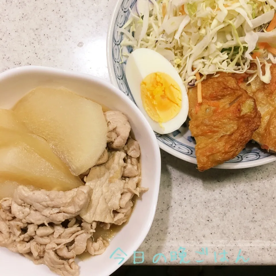 大根と豚肉の煮物 野菜天ぷら|よっぴぃさん