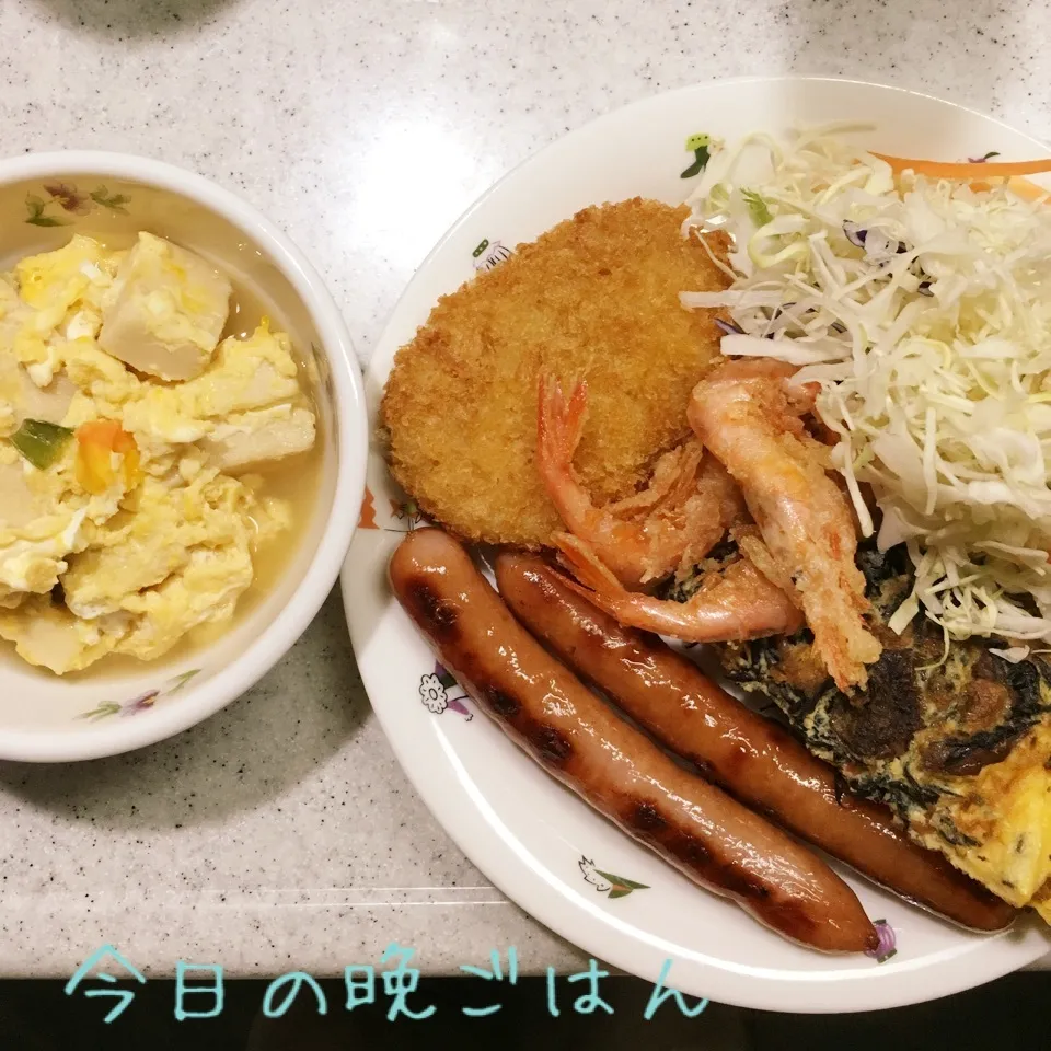 高野豆腐の卵とじ ロングウインナー|よっぴぃさん