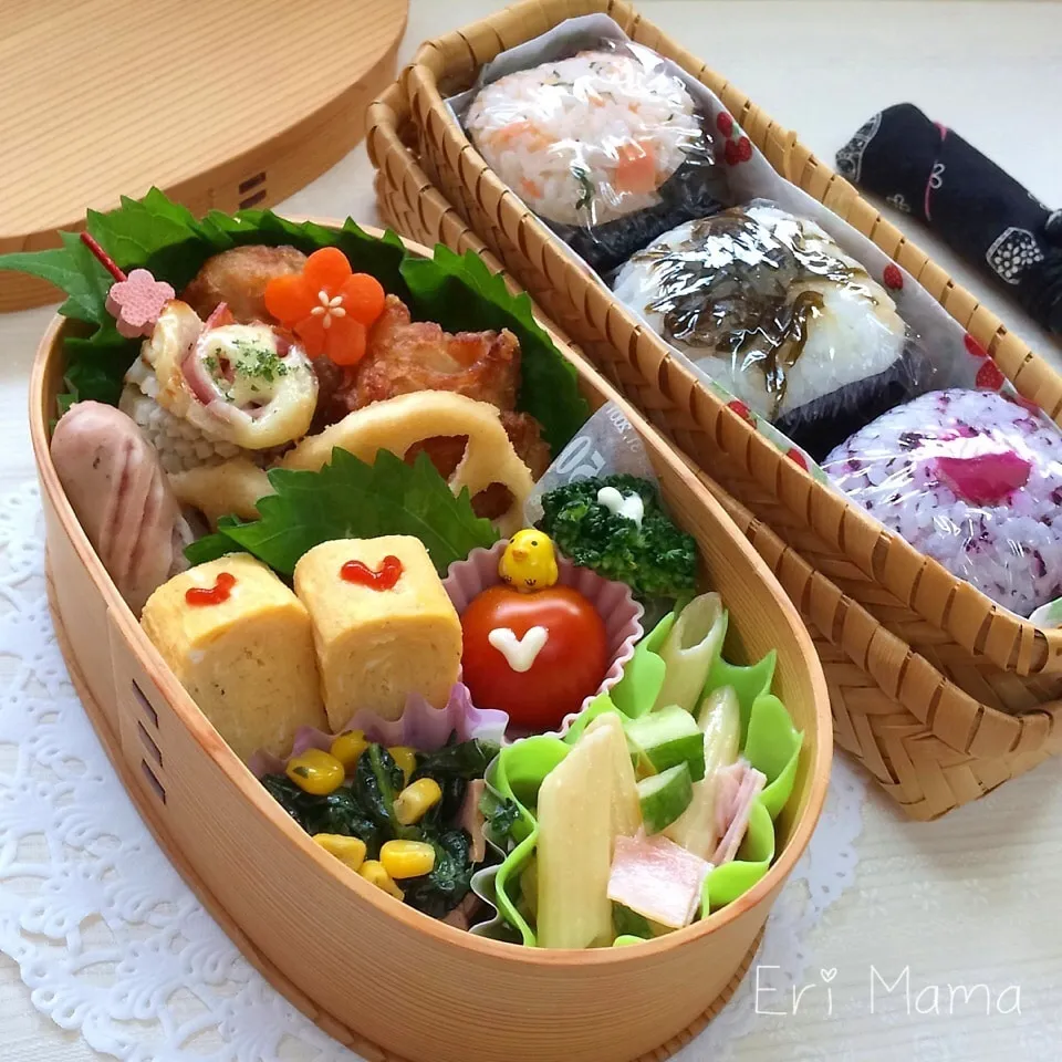 主人の夜勤弁当♡おにぎり〜♪|★えっちゃん★さん