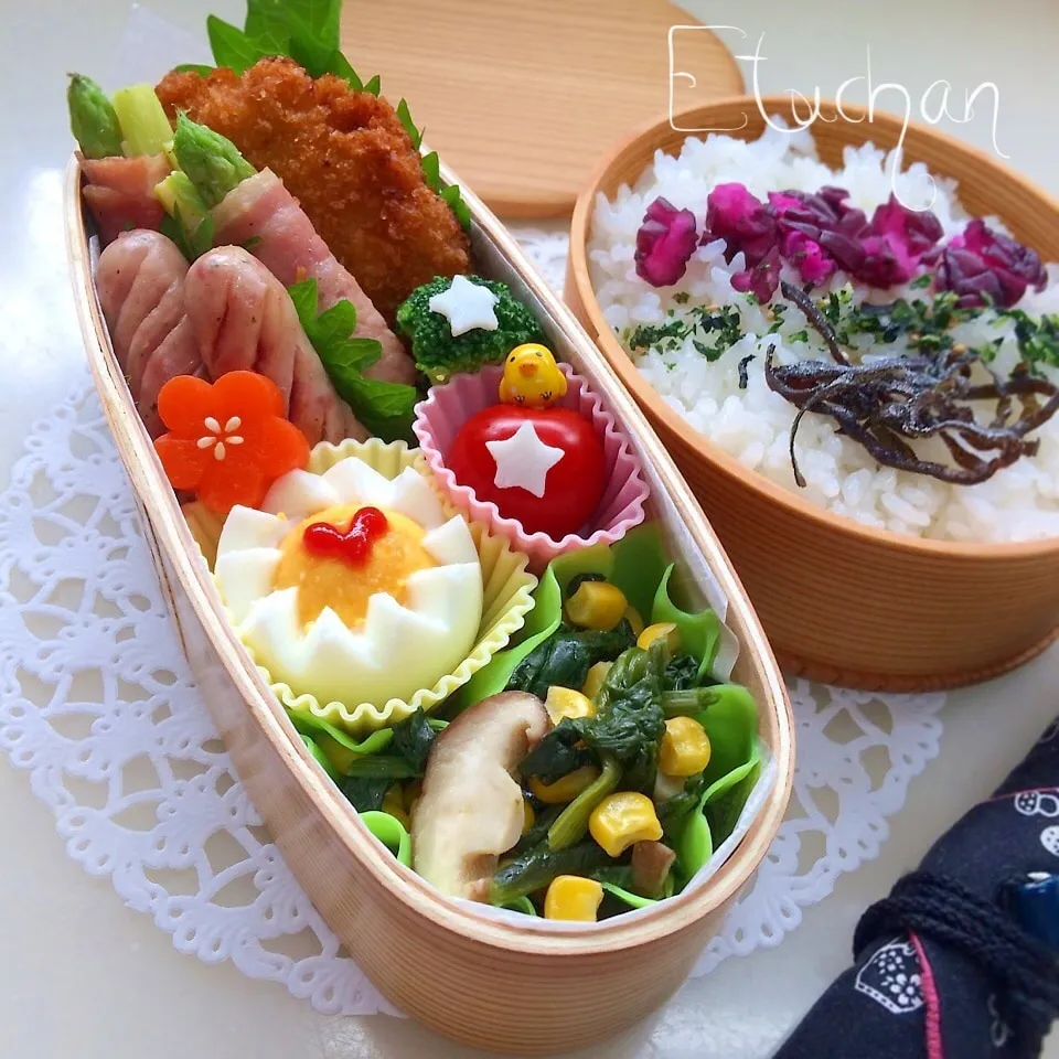 主人の夜勤弁当♡ヒレカツ。|★えっちゃん★さん