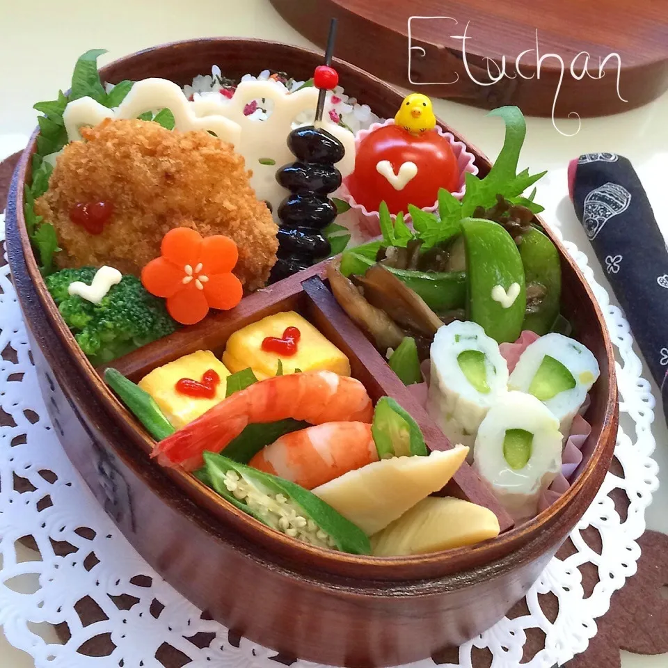 主人の夜勤弁当♡カレー風味のチキンカツ。(*^^*)|★えっちゃん★さん