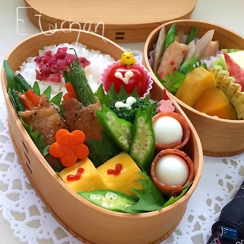 主人の夜勤弁当♡野菜の肉巻き。(*^^*)|★えっちゃん★さん